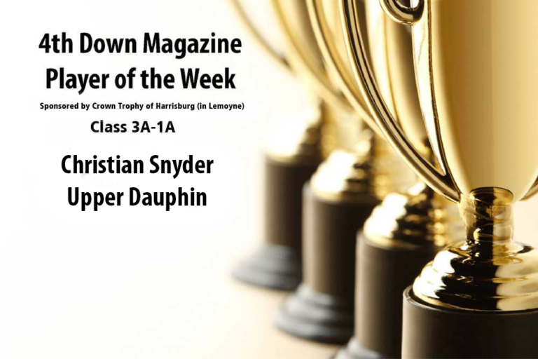 4th Down Magazine Small School Player of the Week sponsored by Crown Trophy of Harrisburg: Christian Snyder