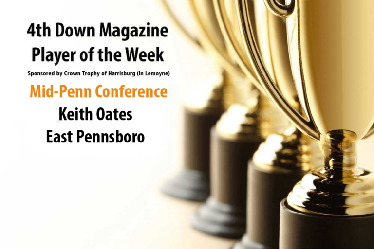 4th Down Magazine Mid-Penn Player of the Week Sponsored by Crown Trophy of Harrisburg: Keith Oates