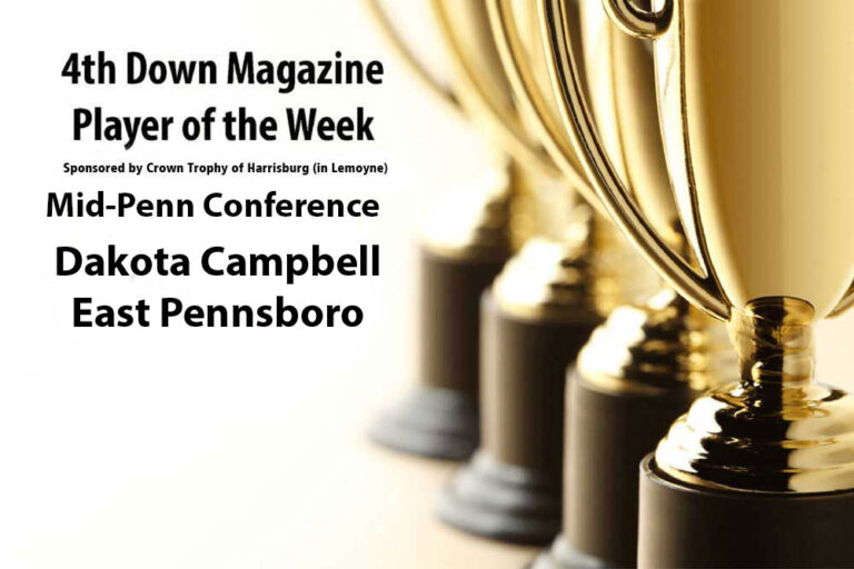 4th Down Magazine Mid-Penn Conference Player of the Week  for Week 2 Sponsored by Crown Trophy of Harrisburg