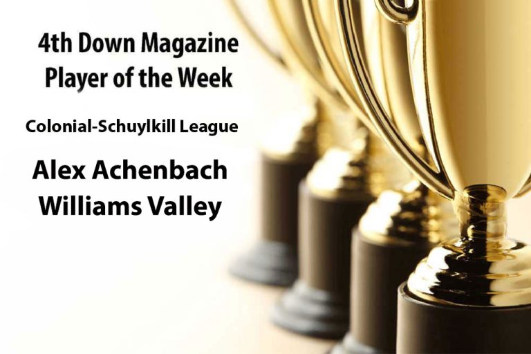 4th Down Magazine Week 7 Colonial-Schuylkill League Player of the Week: Williams Valley Alex Achenbach