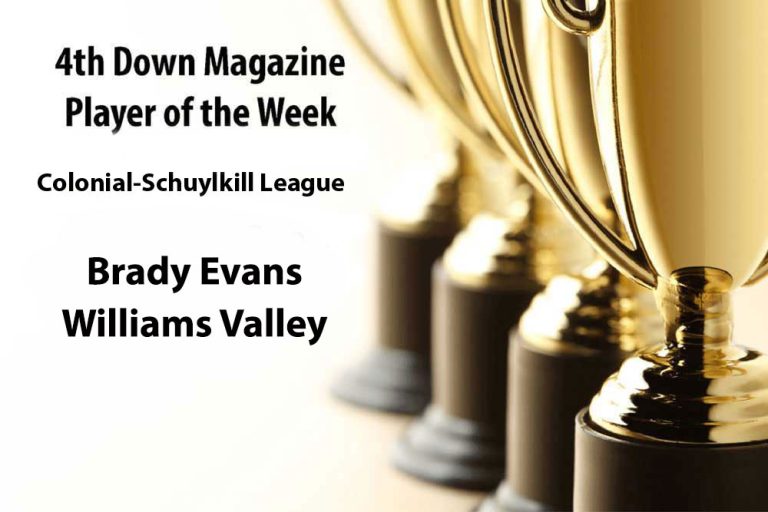 Williams Valley’s Brady Evans named Week 6 Colonial-Schuylkill League Player of the Week