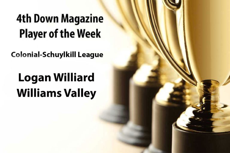 Williams Valley’s Logan Williard claims Week 8 Colonial-Schuylkill League Player of the Week honors.
